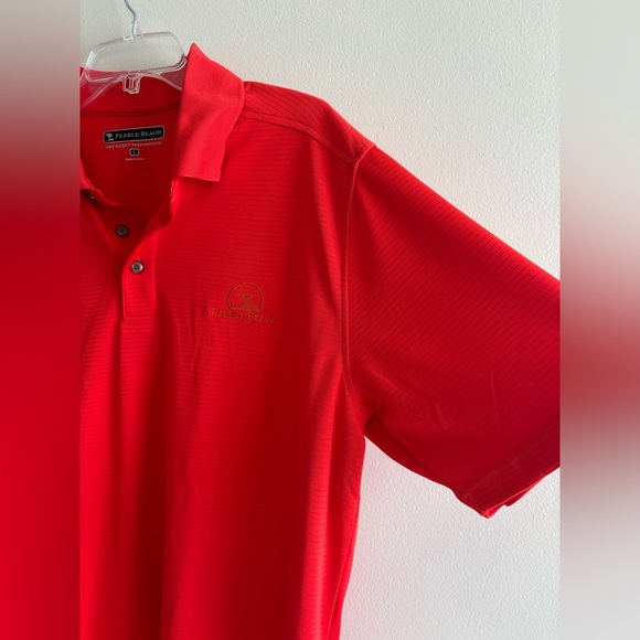 Pebble Beach Vibrant Orange Polo Shirt sz L Golf - Picture 3 of 10